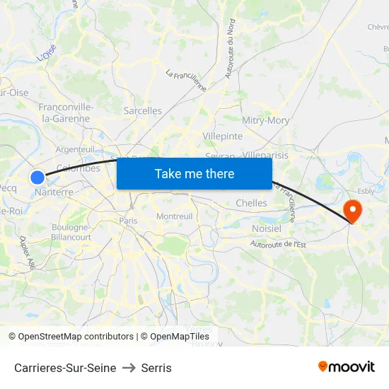 Carrieres-Sur-Seine to Serris map