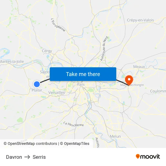 Davron to Serris map