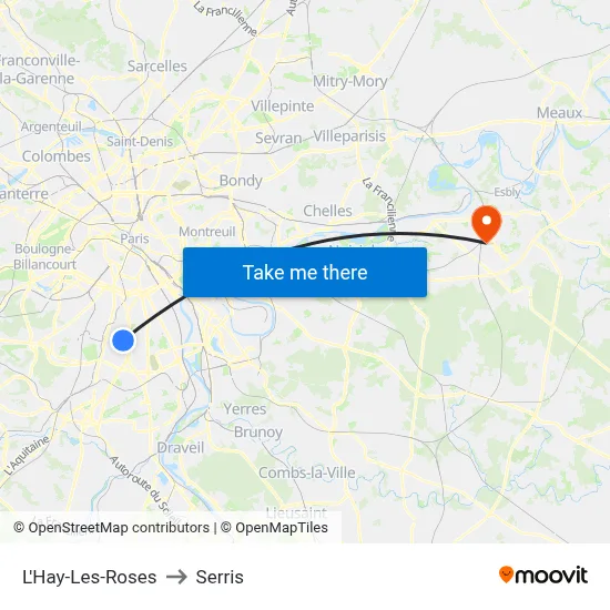 L'Hay-Les-Roses to Serris map