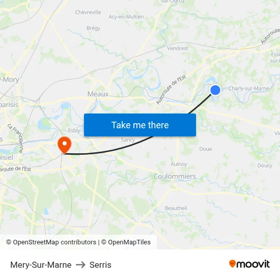 Mery-Sur-Marne to Serris map