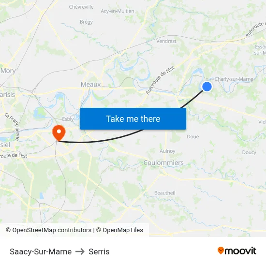 Saacy-Sur-Marne to Serris map