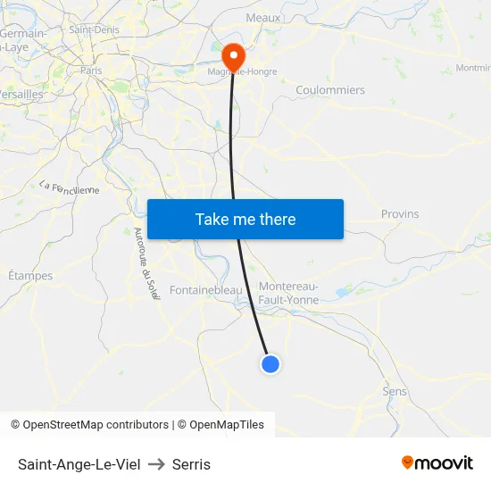 Saint-Ange-Le-Viel to Serris map