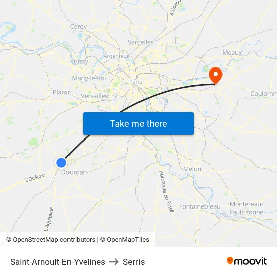 Saint-Arnoult-En-Yvelines to Serris map