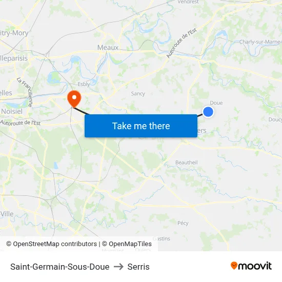 Saint-Germain-Sous-Doue to Serris map