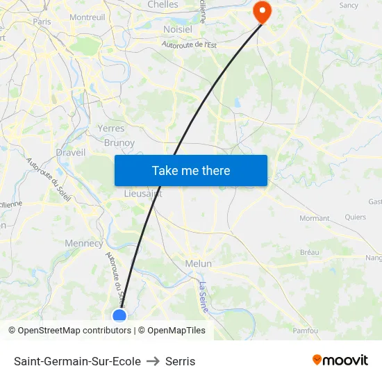 Saint-Germain-Sur-Ecole to Serris map