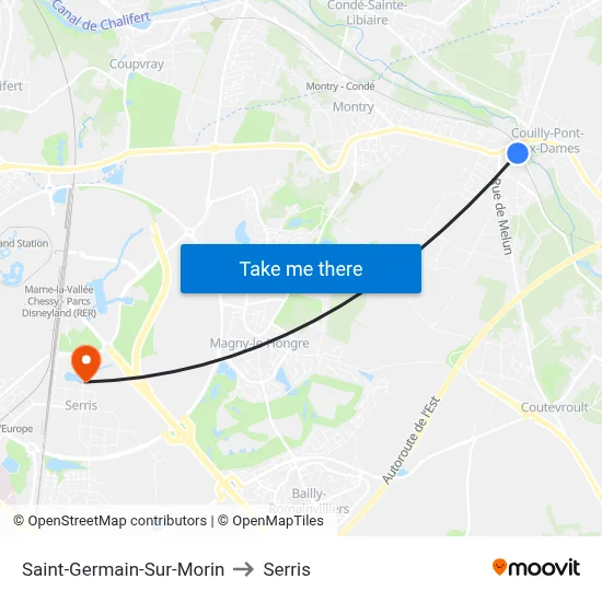 Saint-Germain-Sur-Morin to Serris map