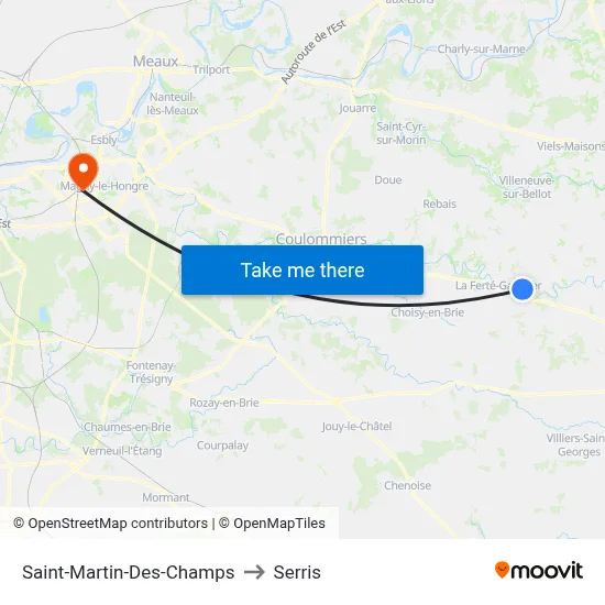 Saint-Martin-Des-Champs to Serris map