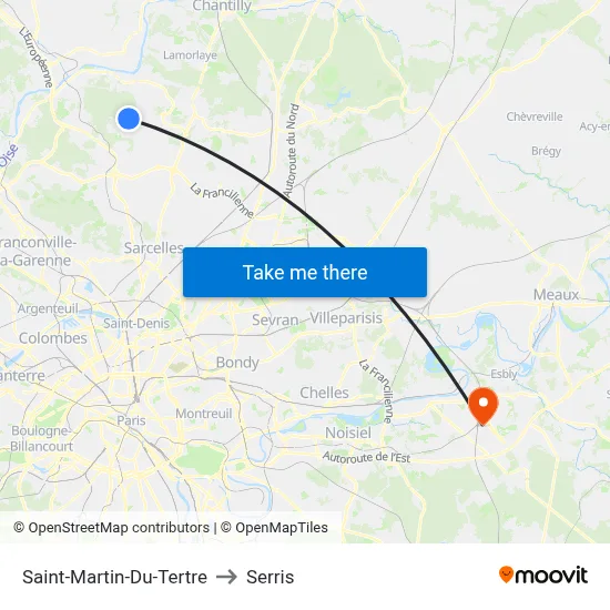 Saint-Martin-Du-Tertre to Serris map