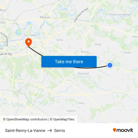 Saint-Remy-La-Vanne to Serris map