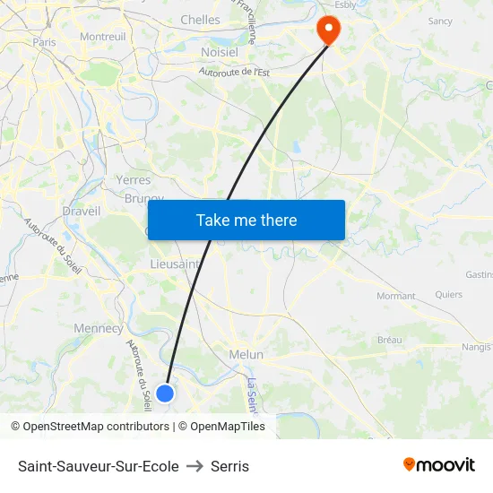 Saint-Sauveur-Sur-Ecole to Serris map