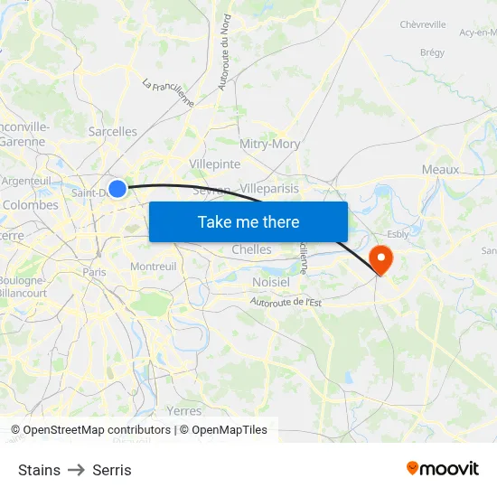Stains to Serris map