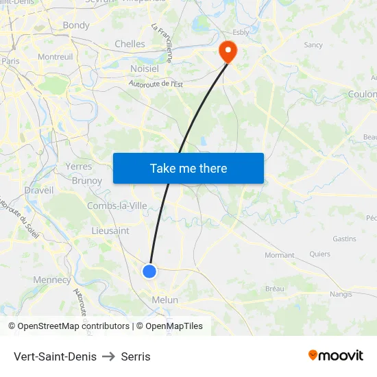 Vert-Saint-Denis to Serris map