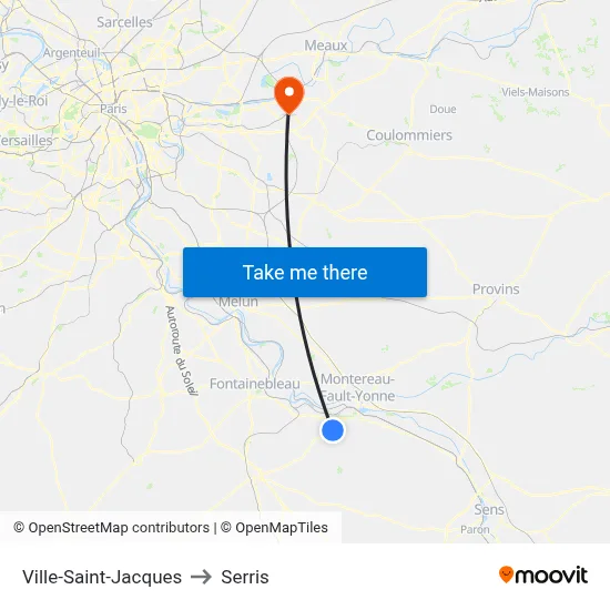Ville-Saint-Jacques to Serris map