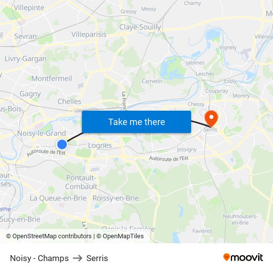 Noisy - Champs to Serris map
