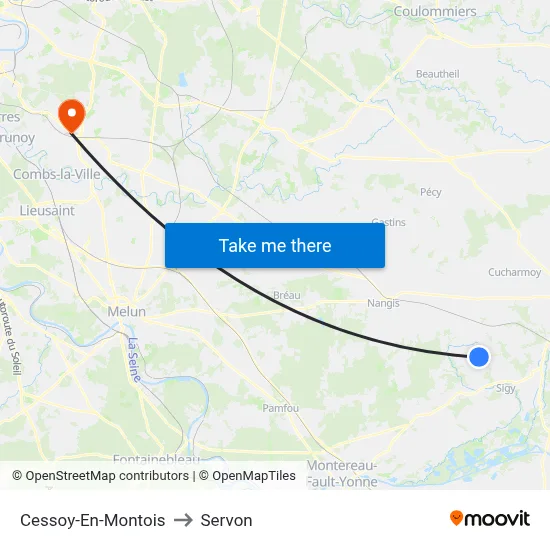 Cessoy-En-Montois to Servon map