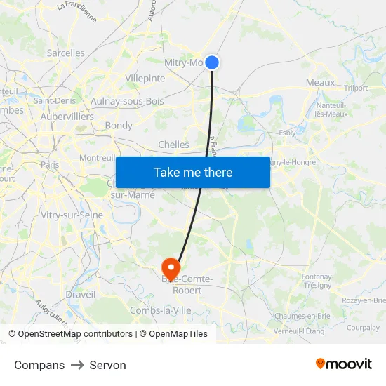 Compans to Servon map