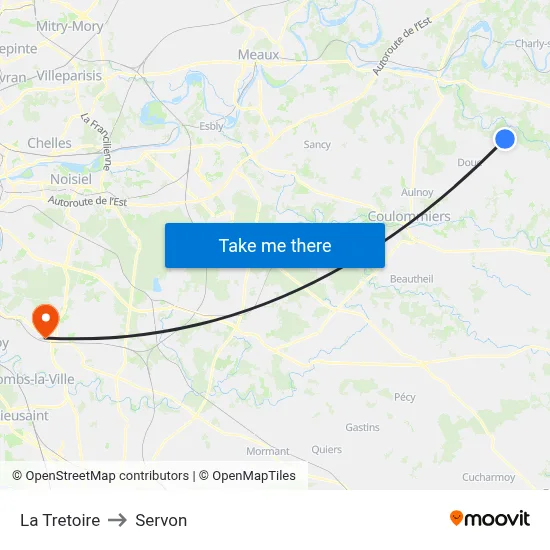La Tretoire to Servon map