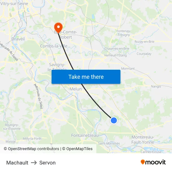 Machault to Servon map