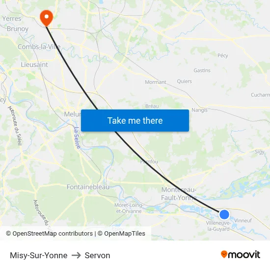 Misy-Sur-Yonne to Servon map