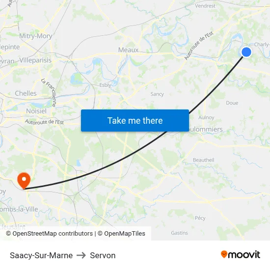 Saacy-Sur-Marne to Servon map