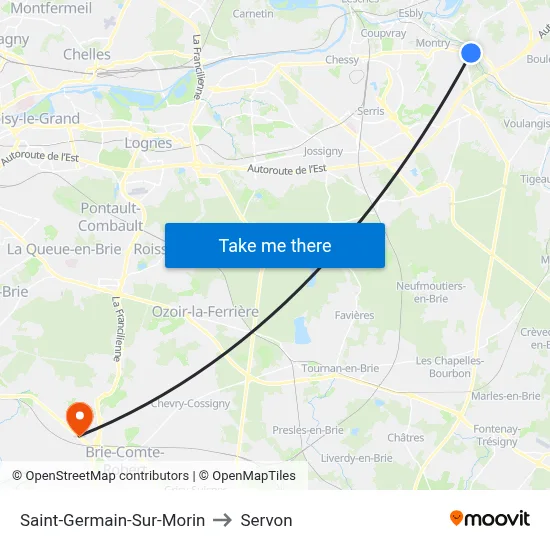 Saint-Germain-Sur-Morin to Servon map