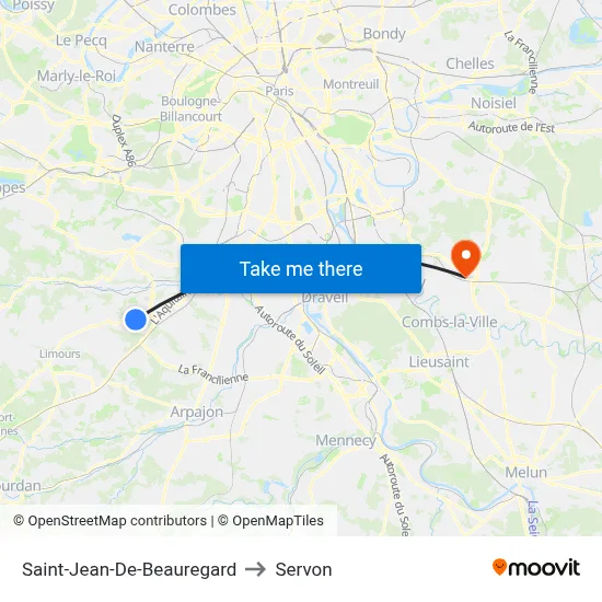 Saint-Jean-De-Beauregard to Servon map