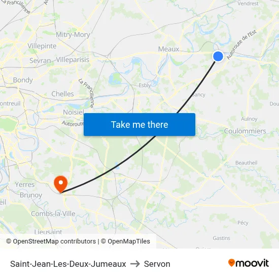 Saint-Jean-Les-Deux-Jumeaux to Servon map