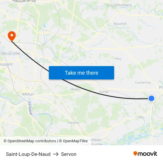 Saint-Loup-De-Naud to Servon map