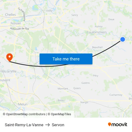 Saint-Remy-La-Vanne to Servon map