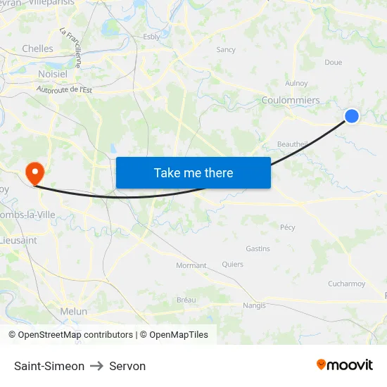 Saint-Simeon to Servon map