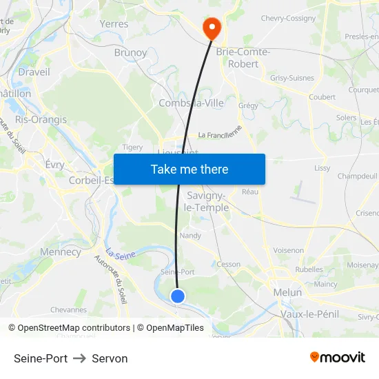 Seine-Port to Servon map