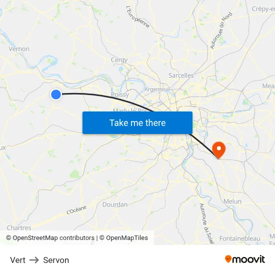 Vert to Servon map
