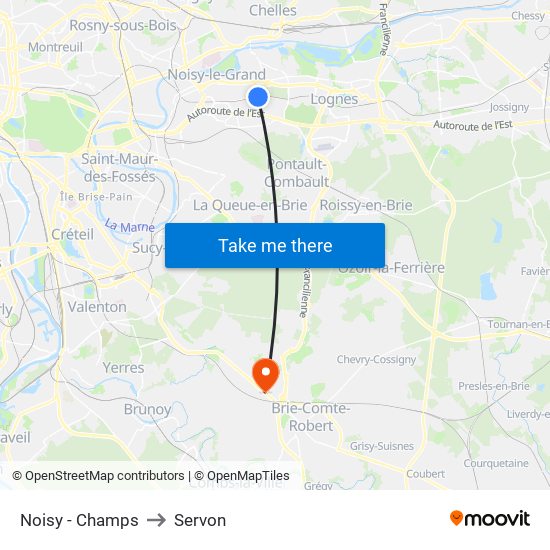 Noisy - Champs to Servon map