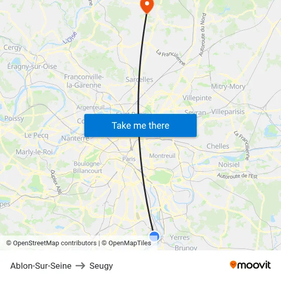 Ablon-Sur-Seine to Seugy map