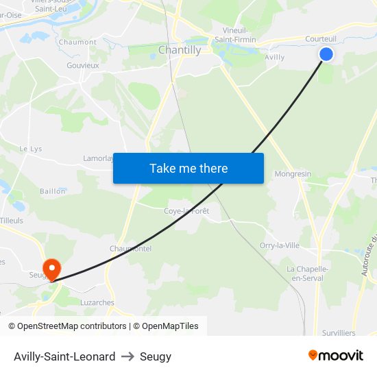 Avilly-Saint-Leonard to Seugy map