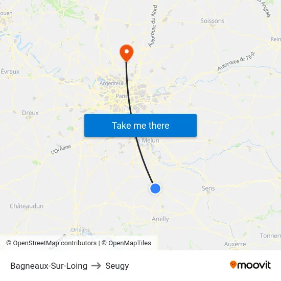 Bagneaux-Sur-Loing to Seugy map