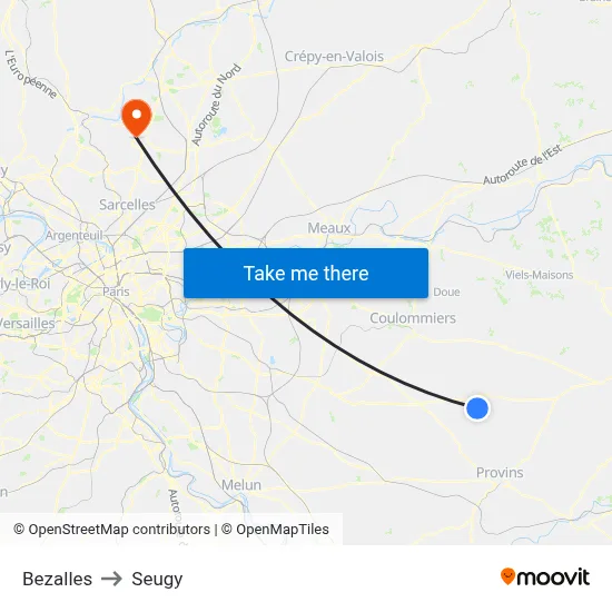 Bezalles to Seugy map