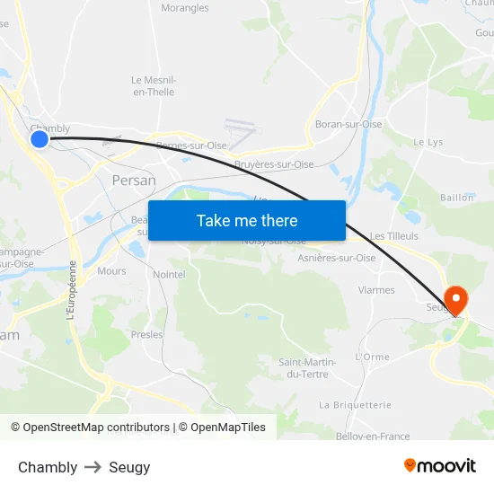 Chambly to Seugy map