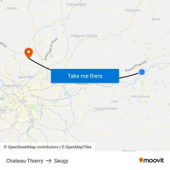 Chateau-Thierry to Seugy map