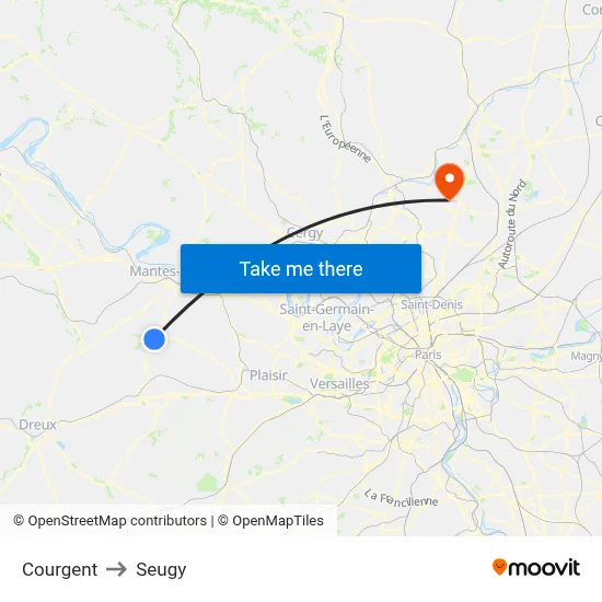 Courgent to Seugy map