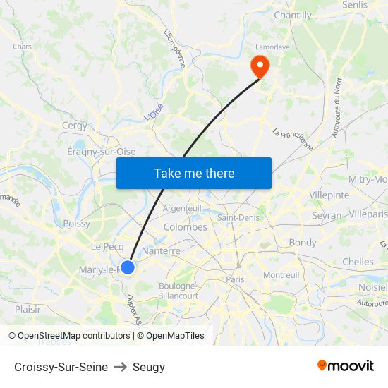 Croissy-Sur-Seine to Seugy map