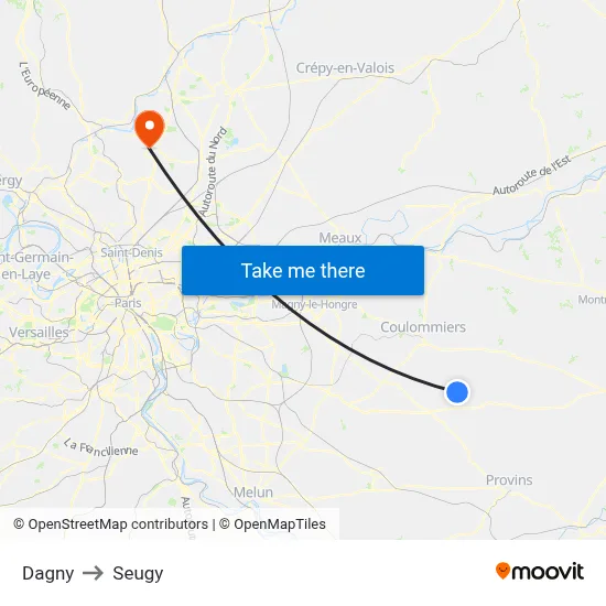 Dagny to Seugy map