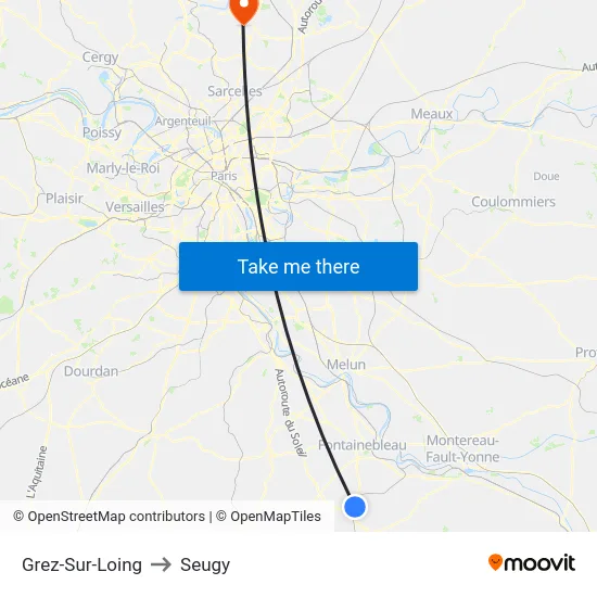 Grez-Sur-Loing to Seugy map