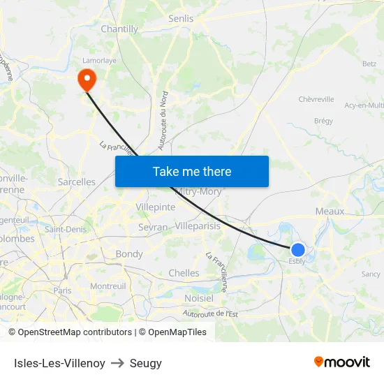 Isles-Les-Villenoy to Seugy map