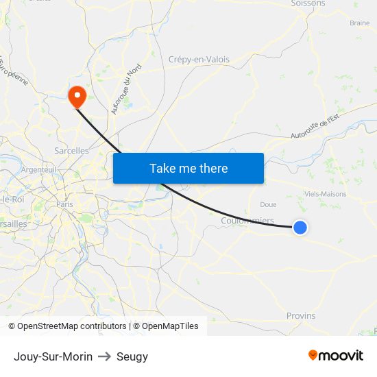 Jouy-Sur-Morin to Seugy map
