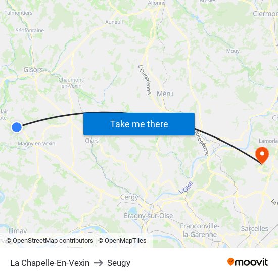 La Chapelle-En-Vexin to Seugy map