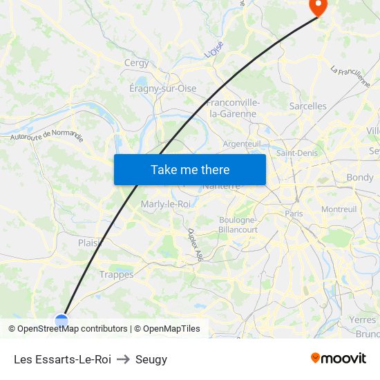 Les Essarts-Le-Roi to Seugy map