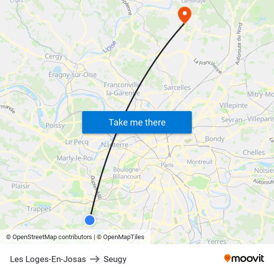 Les Loges-En-Josas to Seugy map