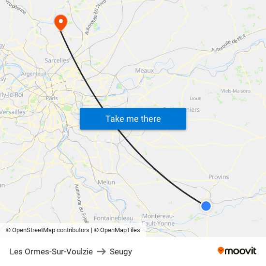 Les Ormes-Sur-Voulzie to Seugy map