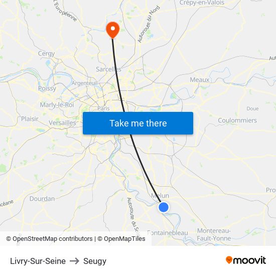 Livry-Sur-Seine to Seugy map
